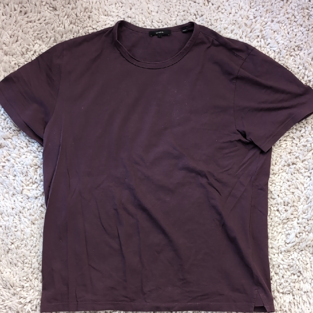 Vince Men's Dark Purple Short Sleeve Tee